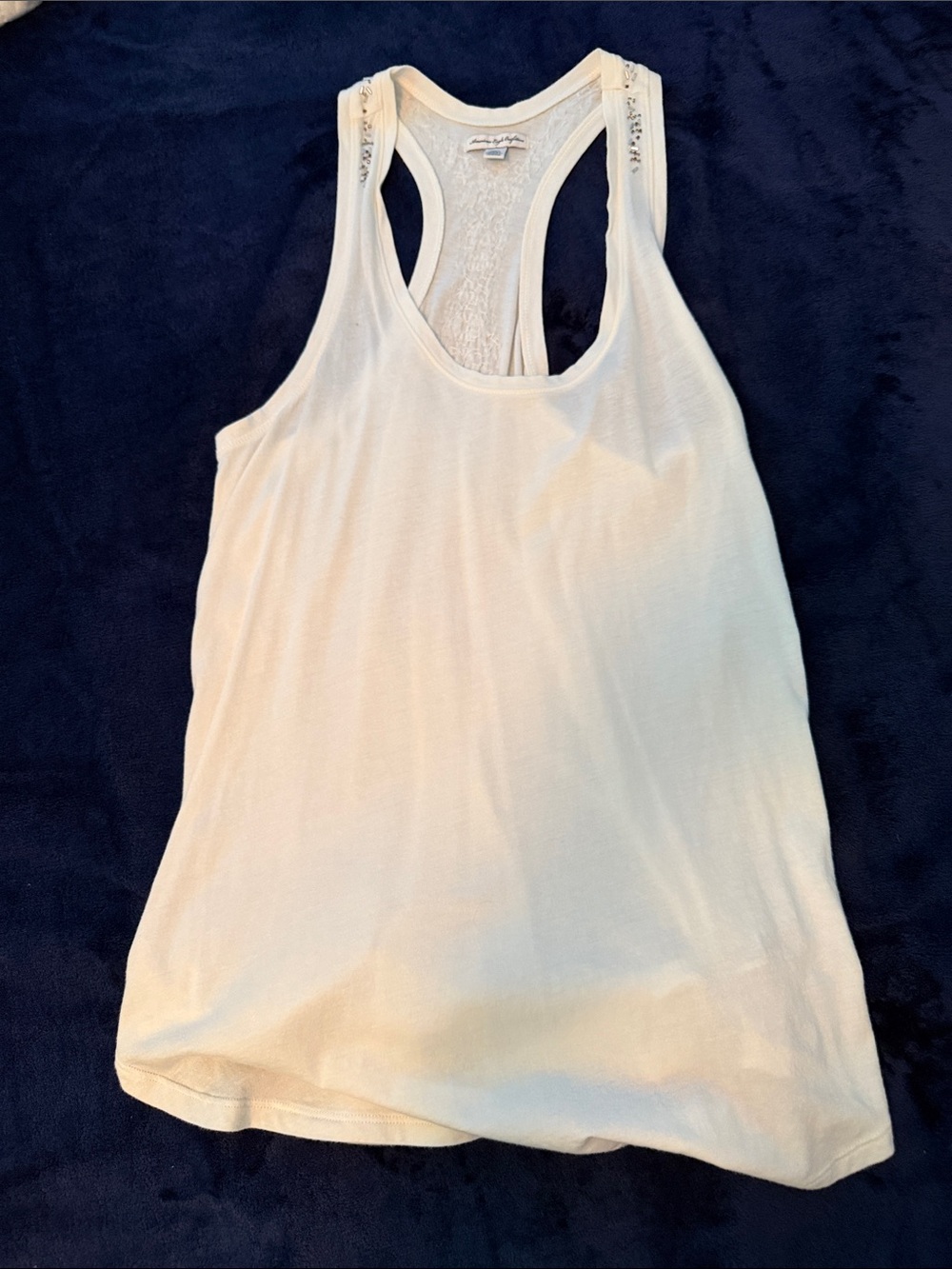 American Eagle Outfitters Cream Racerback Tank